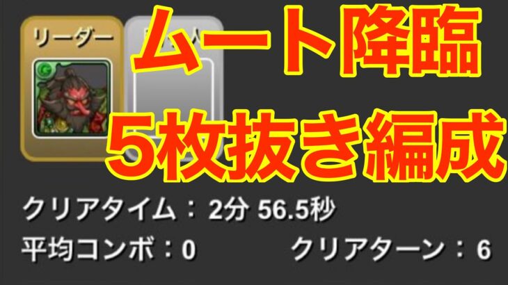 ムート降臨5枚抜きキャリー編成【パズドラ】