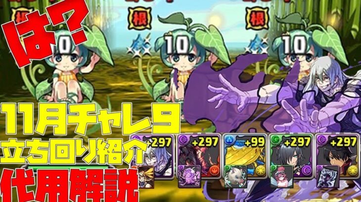 【パズドラ】１１月のチャレンジダンジョンレベル９を簡単に勝てる中難易度編成【チャレ９】