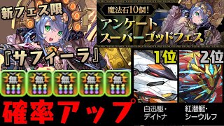 【デイトナ出やすい】新フェス限『サフィーラ』!! アンケートゴッドフェス結果!! 【ダックス】【パズドラ実況】