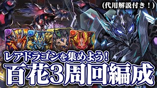 レアドラゴン乱獲！！百花繚乱3ソロ周回編成をご紹介！【パズドラ】