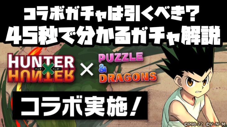 【パズドラ】HUNTER×HUNTERコラボガチャは引くべき？45秒で分かるガチャ解説！