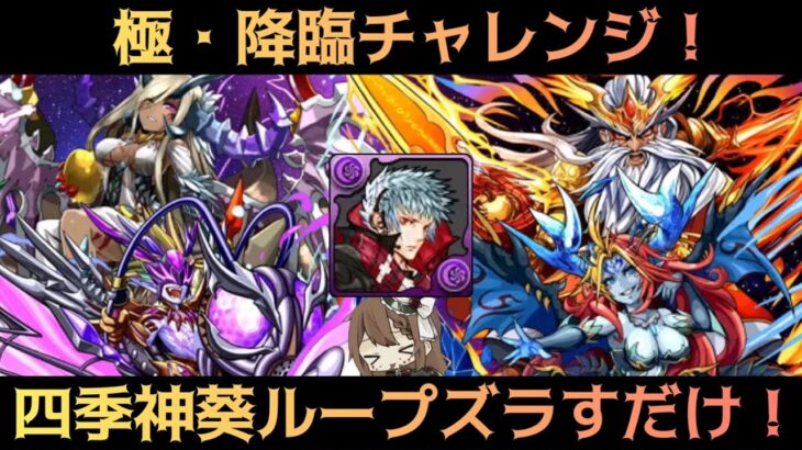 【パズドラ】極・降臨チャレンジ！四季神葵ループズラすだけで攻略可能！