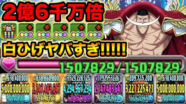 【HP150万】最大倍率2億6000万倍！白ひげの攻略法がイカれてます！蒼穹の千龍を攻略！ONE PIECEコラボ【スー☆パズドラ】