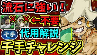 【流石に強い】千手チャレンジ！ウソップ編成！蒙武リズレット不要！代用・立ち回り解説！未知の新星！蒼穹の千龍【パズドラ】