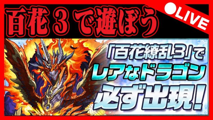 🔴【パズドラ配信】百花繚乱３で遊ぼう配信＠エリス＝ドラゴン【初コメ歓迎エリスドラゴン】