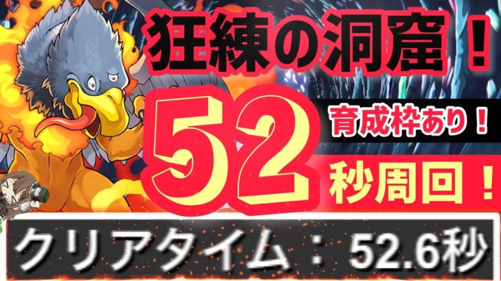 【パズドラ】狂練の洞窟！ジャミラス花火52秒！最速周回編成の紹介！