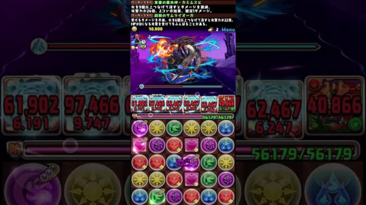 【パズドラ】ランマル降臨！正月カミムスビ×サムライオーガ