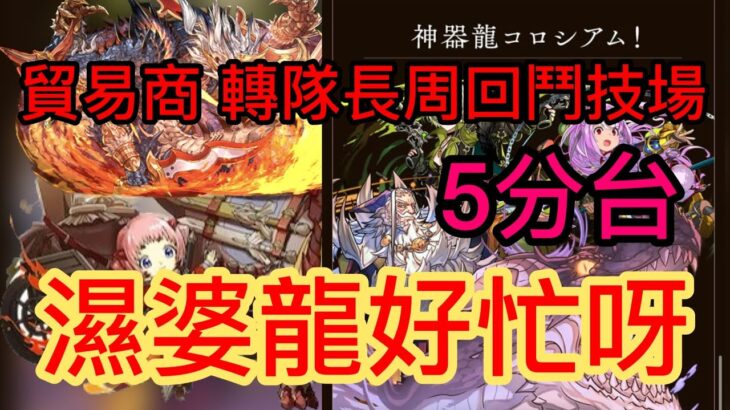 【パズドラ】【PAD】神器龍鬥技場 貿易商轉隊長周回 代用多但血量要夠 神器龍コロシアム シヴァドラ周回 リダチェン編成  代用＆立ち回り解説