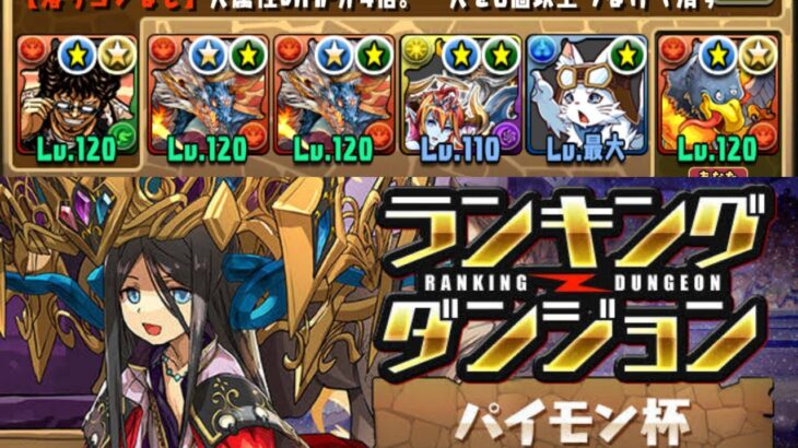 【パズドラ 】ランキングダンジョン　パイモン杯　簡単ズラシのみ編成で10%以内！！！