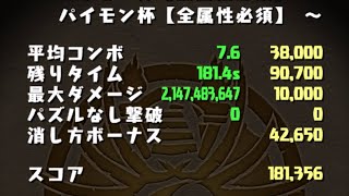 【王冠確定181,356点】落ちコンお祈りデッカー×3ランキングダンジョンパイモン杯【パズル&ドラゴンズ】