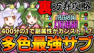 【パズドラ】裏万寿楽々‼︎闇アムリネアが多色サブ最強です‼︎現代の多色はここまで進歩してたんだ⁉︎【パズドラ実況】