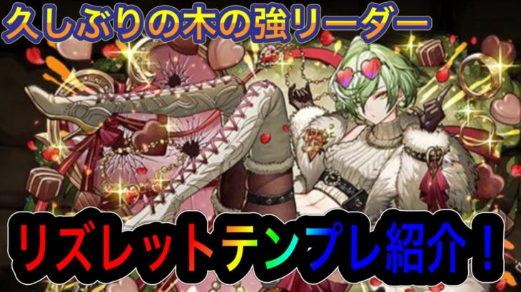 【パズドラ】本日スタートバレンタインガチャに木属性強リーダー！？バレンタインリズレットテンプレ紹介！