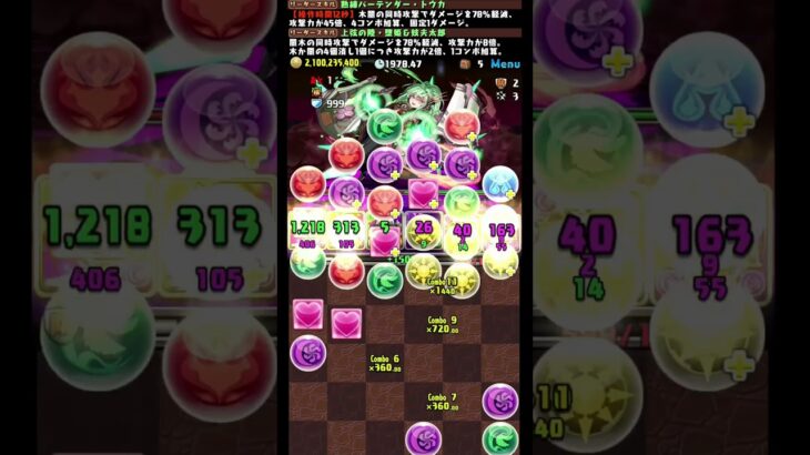 #shorts パズドラ バーテンダートウカ 堕姫 極悪生命体  5F  #パズドラ #バーテンダートウカ # 極悪チャレンジ #堕姫 #極悪生命体 #熟成