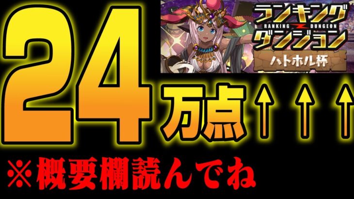 【24万点↑↑】ランダン❗️❗️ハトホル杯❗️❗️【パズドラ／パズル&ドラゴンズ攻略動画】#パズドラ　#ランダン　#ハトホル杯