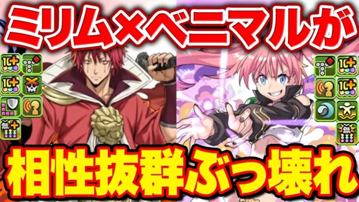 【最強】ミリム×ベニマルの相性が良すぎてぶっ壊れ！？転スラコラボのキャラ性能解説！！【パズドラ】