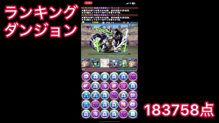 6200万記念杯 183758点 ランキングダンジョンのスコアの参考までに