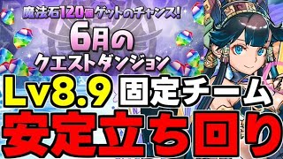 【6月のクエスト】Lv8.9固定チーム ド安定立ち回り解説！【パズドラ】