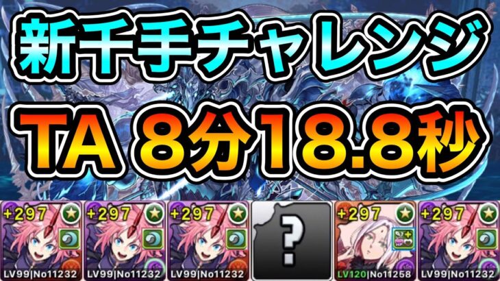 【パズドラ】新「千手」チャレンジ！浄罪の千龍！クリアタイム8分18.8秒！ミリムループ！ミリム編成でタイムアタック！【再臨の超星】