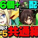 【やらなきゃ損】ルルーシュ&C.C.&魔法石6個&ガチャ1回ゲット！共通アンジェリーナ編成でLV1-LV5を攻略！【パズドラ】