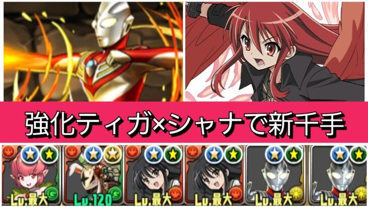 【最強&人権】強化されたティガ×シャナで新千手を破壊😎【パズドラ】【ウルトラマンイベント】