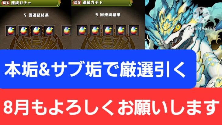 【パズドラ】本垢&サブ垢で厳選ガチャ&パズパスゴッドフェスを引いていく！【8月もよろしく】