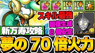 回復３セットで最強火力！！リーダーとしてもサブとしてもゼルクレアが最強！！【新万寿攻略】【パズドラ実況】