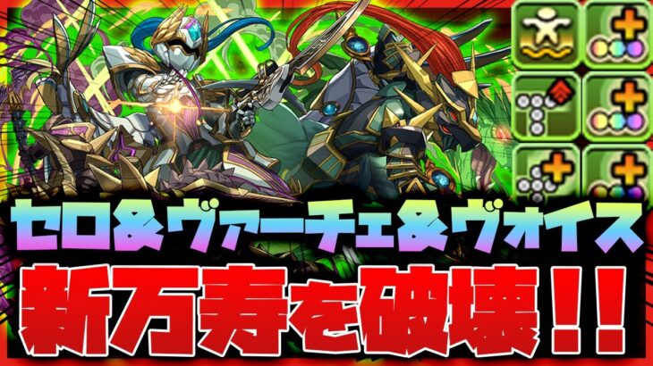 【パズドラドラゴン縛り】最強多色ドラゴン爆誕!!三騎士セロ＆ヴァーチェ＆ヴォイスで新万寿チャレンジを破壊!!【ゆっくり実況】