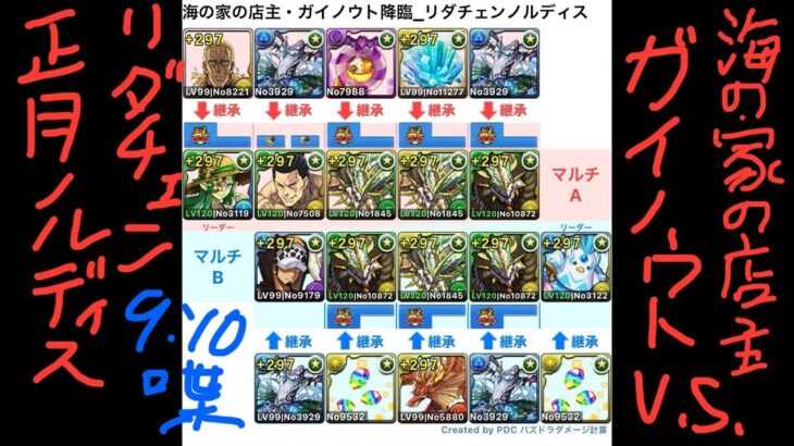 [パズドラ]夏休みイベント_海の家家の店主・ガイノウト降臨_リダチェン正月ノルディスパ[パズル&ドラゴンズ]