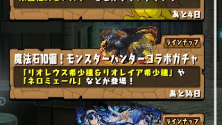 【パズドラ】モンスターハンターコラボガチャ40連回す4垢目【パズル＆ドラゴンズ】