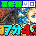 7分4.3億経験値！裏修羅をネロミェール×ノアでずらし周回！代用多数&編成難易度低め？！【パズドラ】