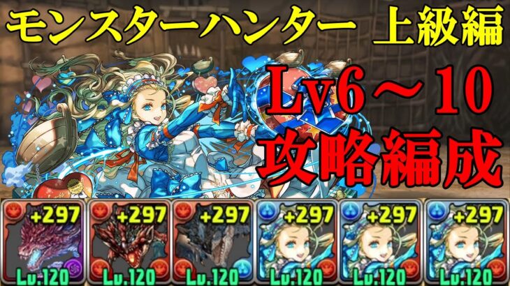 【モンスターハンター上級編】ムフェト×バレンタインノアでLv6～10攻略！！【パズドラ】