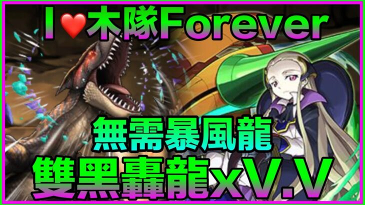 PAD パズドラ 我愛木隊！雙黑轟龍x V2 vs 新萬壽！兩回loop 傷害上限！！無需暴風龍