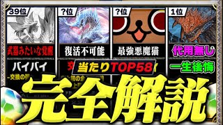 【調整ミスの結果】当たりランキング TOP58！（+おすすめ確保数）【常闇評価 モンハン パズドラ】