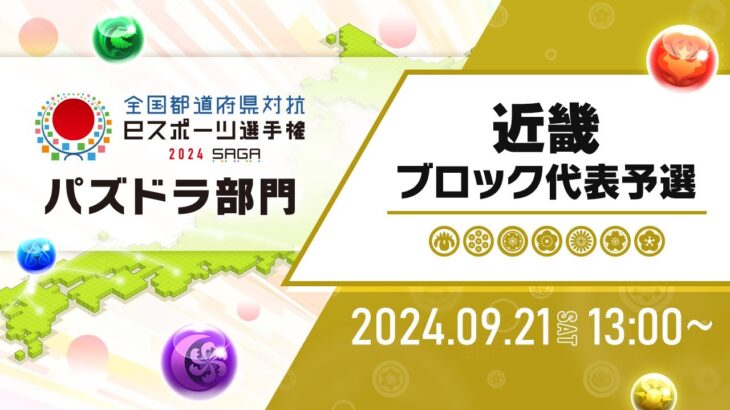 【近畿ブロック代表予選】全国都道府県対抗eスポーツ選手権 2024 SAGA パズドラ部門