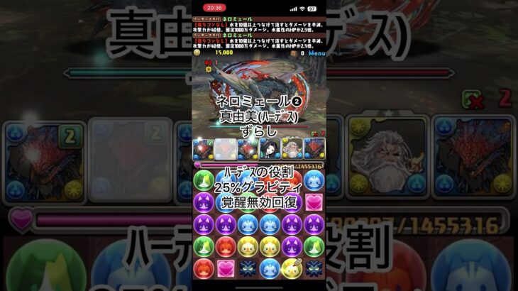 【パズドラ】全部位破壊可能 ジンオウガ亜種降臨 ネロミェール編成 【モンハンコラボ】