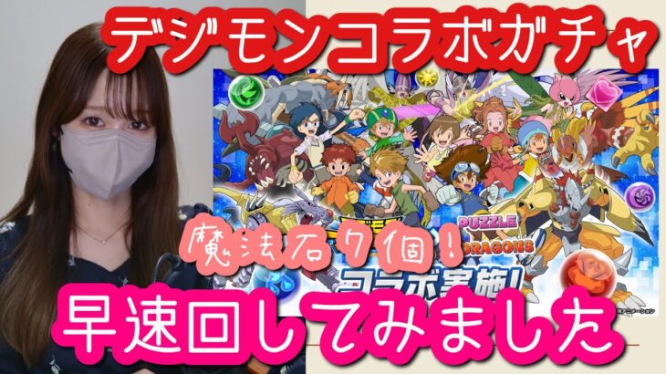 【パズドラ ガチャ】デジモンコラボガチャ！早速回してみた結果は…！？【デジモンアドベンチャー】