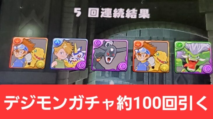 【パズドラ】サブ垢でデジモンコラボガチャを約100回引いたら相変わらず神引きだった！