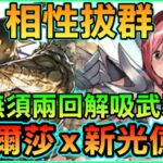 PAD パズドラ 艾爾莎x新光億兆龍 vs新億兆！！相性拔群！賽卡0無須兩回解吸武裝打法