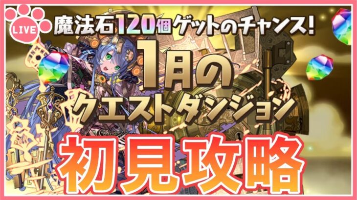 【パズドラ】1月のクエストを初見攻略！【雑談】