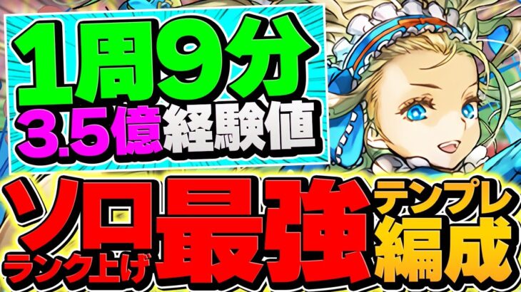 【ソロ最強】1周9分台で3.4億経験値！裏機構城をノアで周回しよう！バレノア所持者必見！【パズドラ】