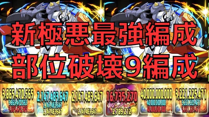 【新極悪最強編成‼︎ 部位破壊9編成】オメガモン編成レシート立ち回り紹介動画【パズドラ】【オメガモン】【新極悪】