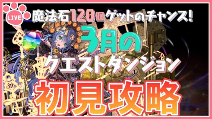 【パズドラ】3月のクエストを初見攻略！【雑談】