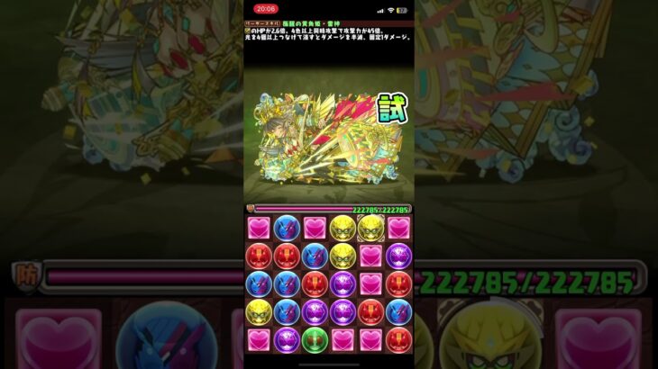 #パズドラ #試練進化 #雷神