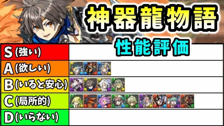 【パズドラ】神器龍物語個人的ランキング＆性能解説【スーリアフェス】【実質ゴッドフェス】